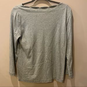 JCREW FACTORY gray scalloped 3/4 sleeve